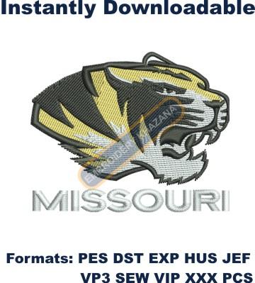 University of Missouri Tigers logo embroidery design